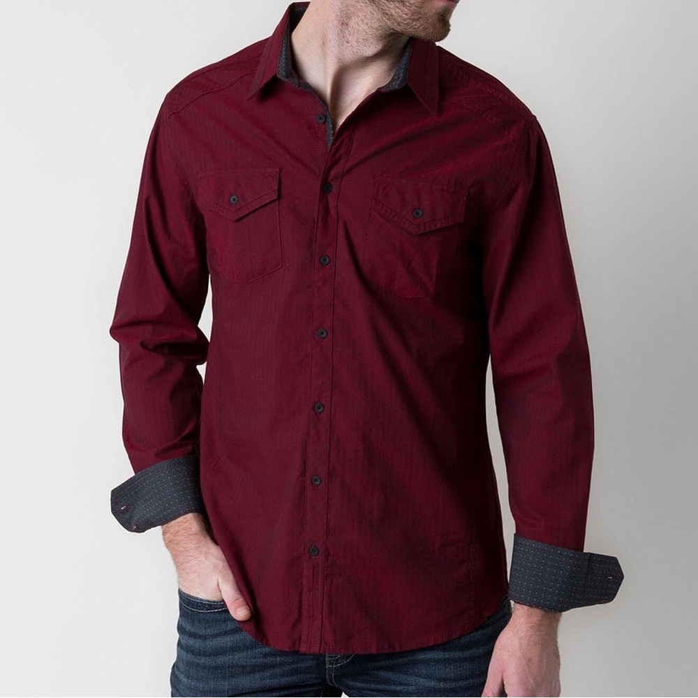 New J.B Holt THE LINCOLN Shirt -Burgundy XL